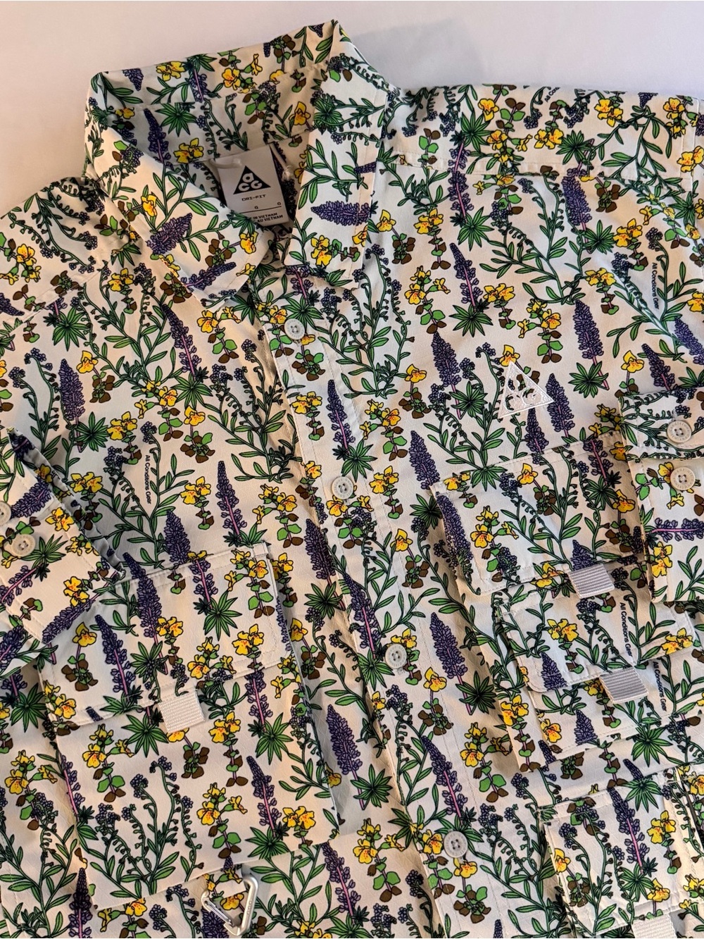 Nike ACG Devastation Trail Shirt Men L Floral Utility Tactical Fish Dri-FIT UV